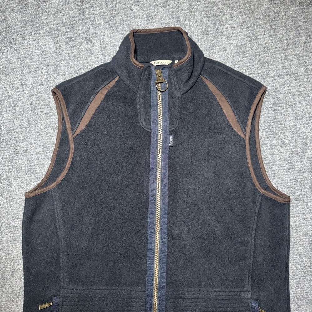 Barbour Fleece Vest Men's L Langdale Gilet Black Full Zip Outdoor Trim - Picture 3 of 13